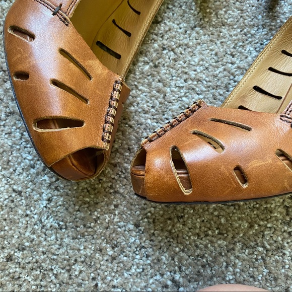 Frye Gwen Ankle Strap Brown Leather Sandals sz 9 - Picture 6 of 16